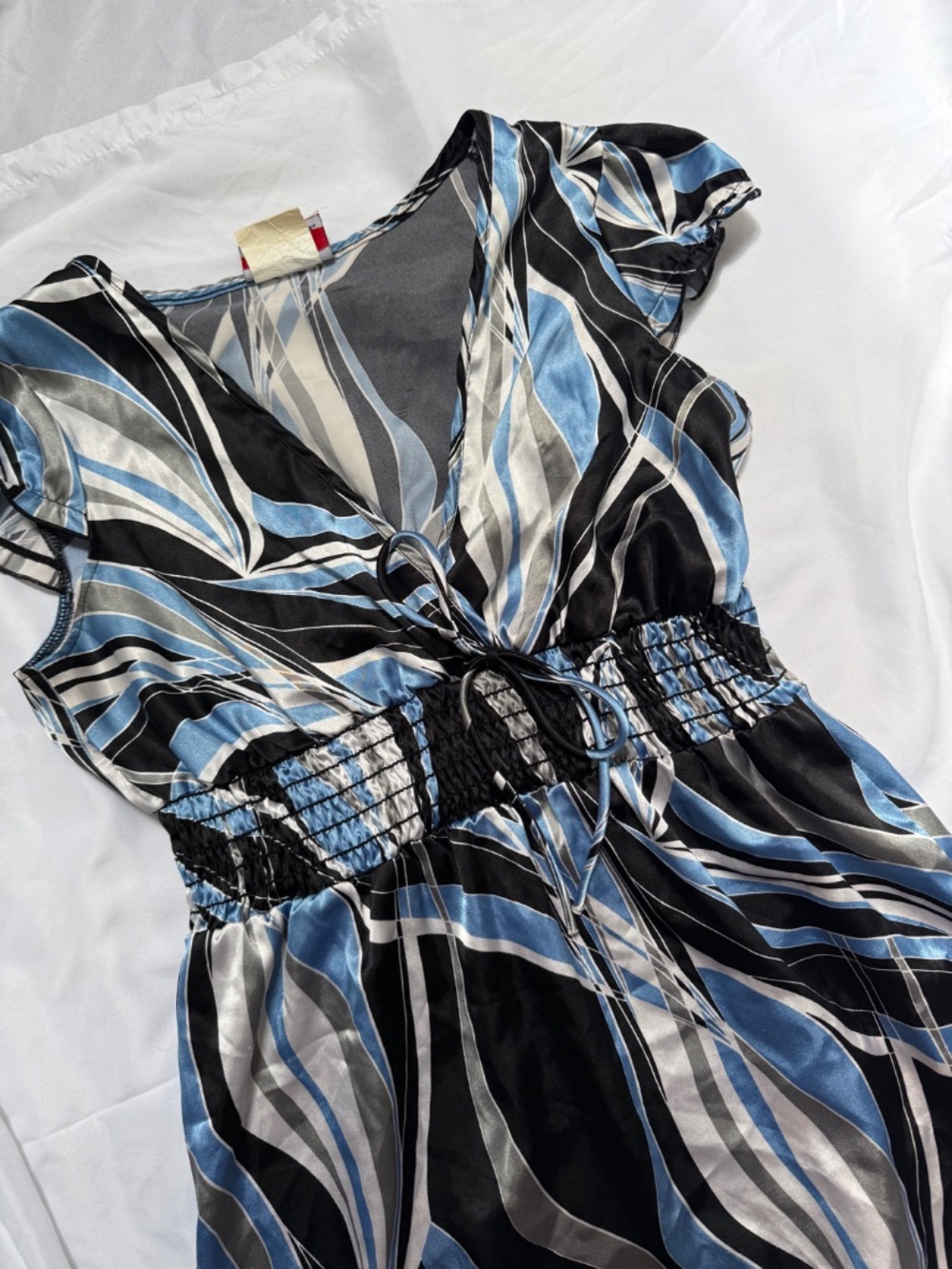 VINTAGE y2k digit@l clothing babydoll abstract swirl blouse